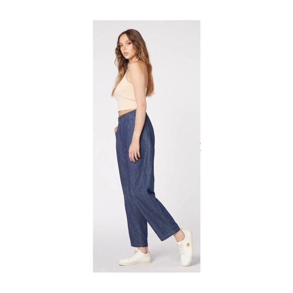 Womens Princess Highway light weight denim paperbag waist pants size 8 BNWT - Picture 8 of 11